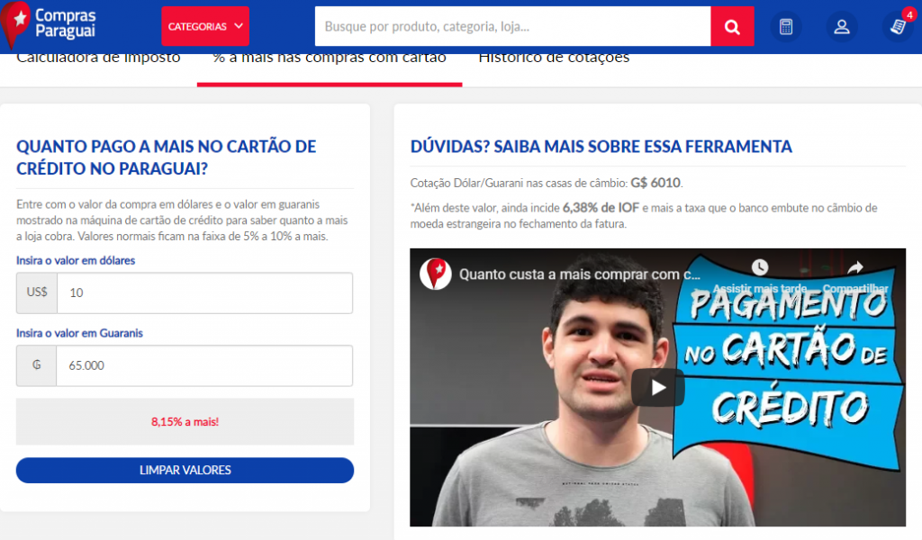 Calculadora CARTAO CREDITO